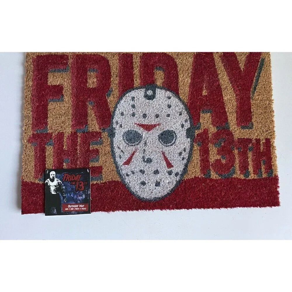 FRIDAY 13th JASON VOORHEES Halloween COIR DOOR MAT 18 X 28” Outdoor Porch NEW